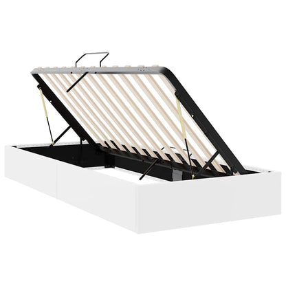 vidaXL Storage Bed with Storage Pure White 100 x 190 cm Faux leather