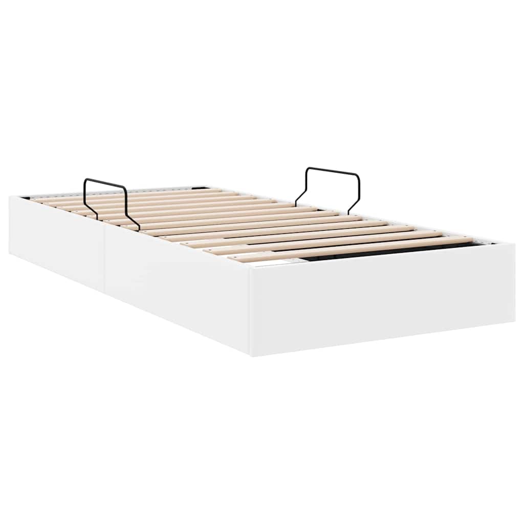vidaXL Storage Bed with Storage Pure White 100 x 190 cm Faux leather