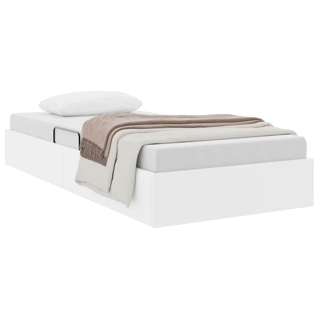 vidaXL Storage Bed with Storage Pure White 100 x 190 cm Faux leather