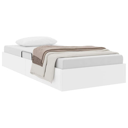 vidaXL Storage Bed with Storage Pure White 100 x 190 cm Faux leather
