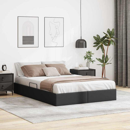 vidaXL Storage Bed with Storage Black 137 x 190 cm Faux leather