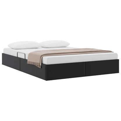 vidaXL Storage Bed with Storage Black 137 x 190 cm Faux leather