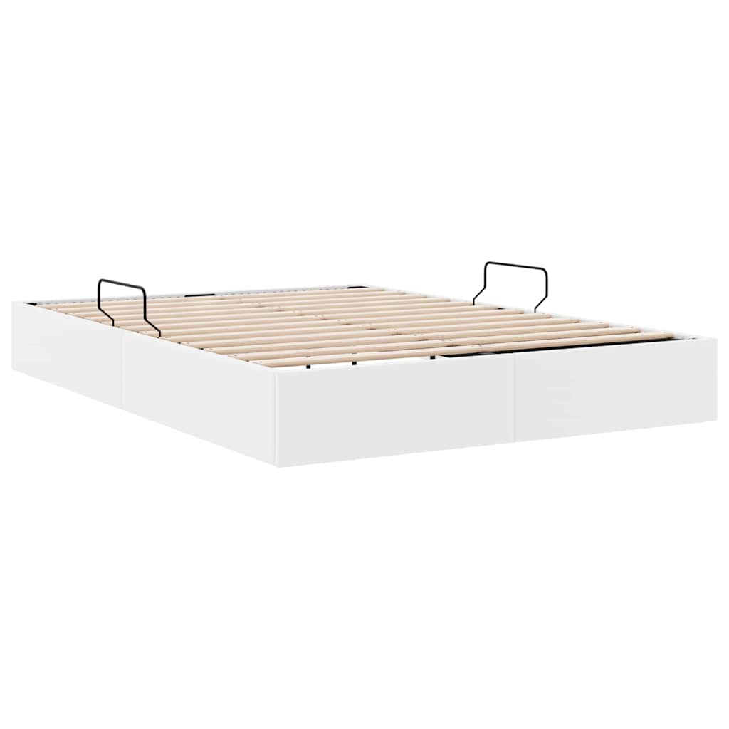 vidaXL Storage Bed with Storage Pure White 137 x 190 cm Faux leather