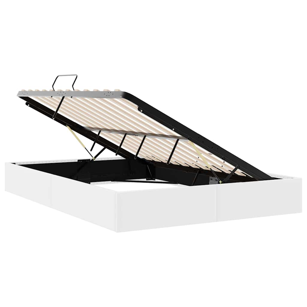 vidaXL Storage Bed with Storage Pure White 137 x 190 cm Faux leather