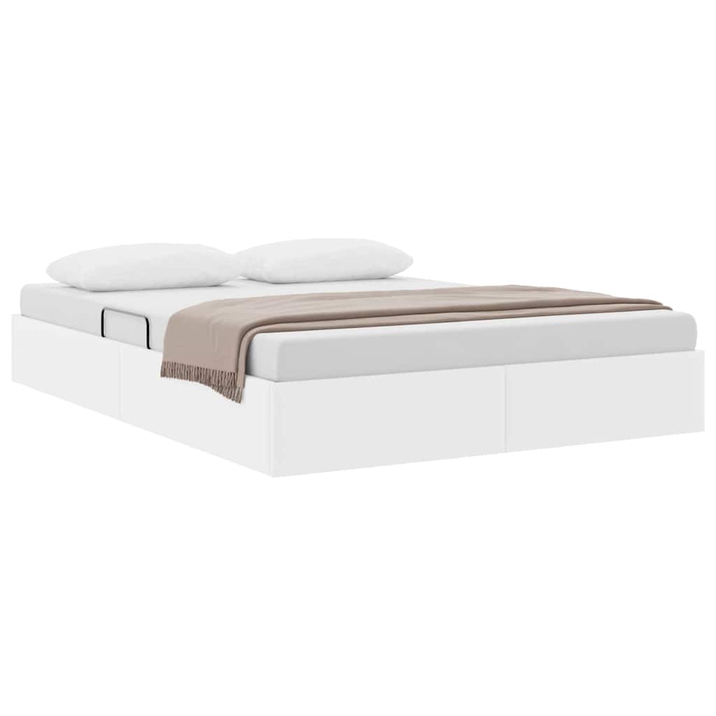 vidaXL Storage Bed with Storage Pure White 137 x 190 cm Faux leather