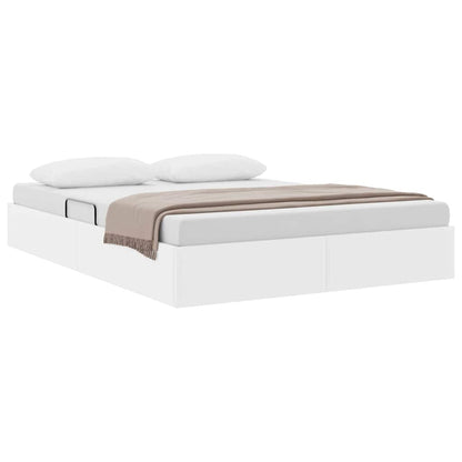 vidaXL Storage Bed with Storage Pure White 137 x 190 cm Faux leather