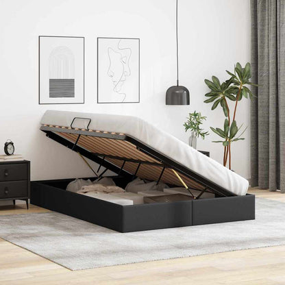 vidaXL Storage Bed with Storage Black 153 x 203 cm Faux leather