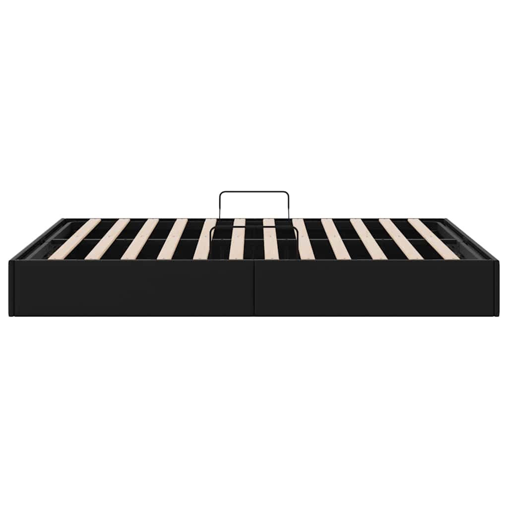 vidaXL Storage Bed with Storage Black 153 x 203 cm Faux leather