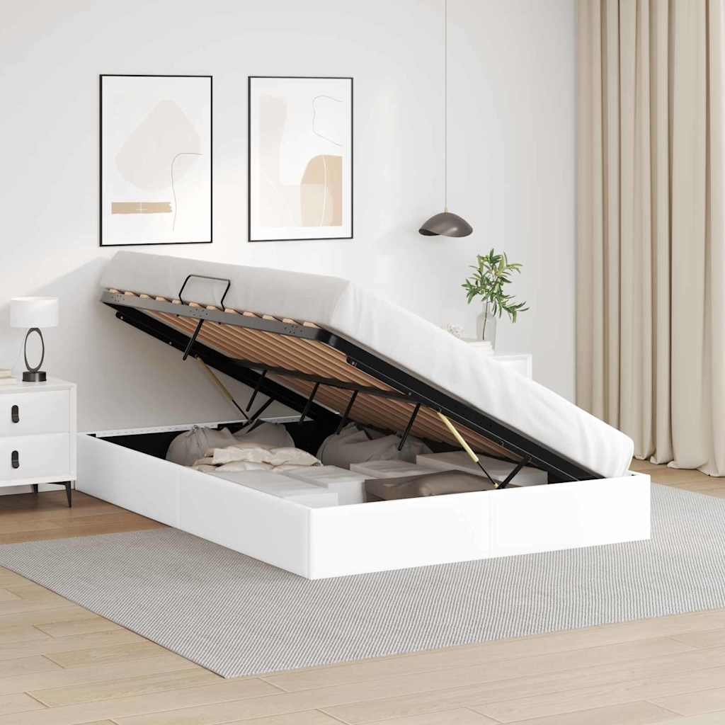 vidaXL Storage Bed with Storage Pure White 153 x 203 cm Faux leather