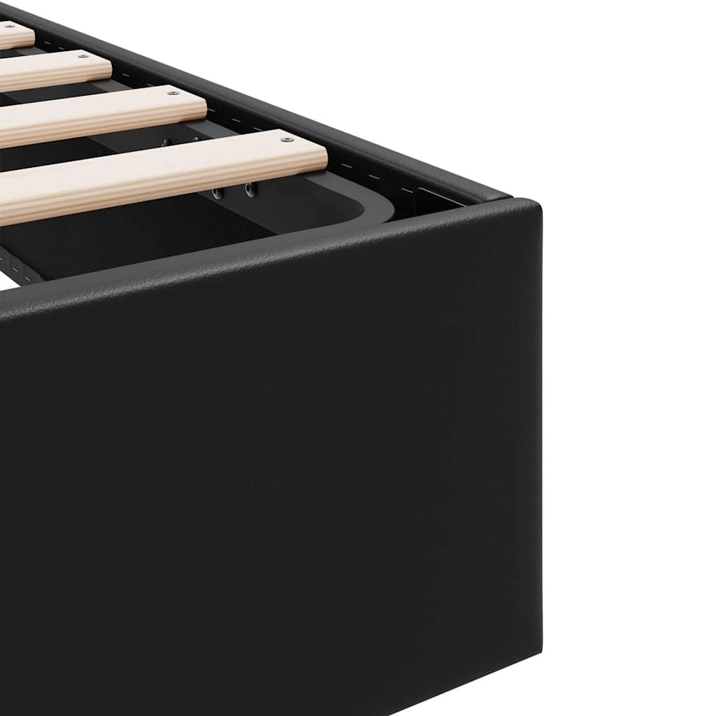 vidaXL Storage Bed with Storage Black 193 x 203 cm Faux leather
