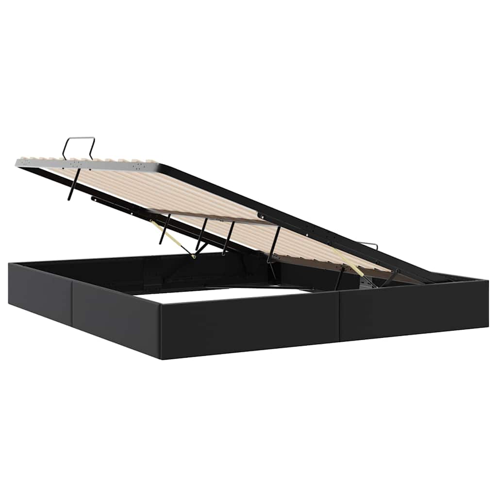 vidaXL Storage Bed with Storage Black 193 x 203 cm Faux leather