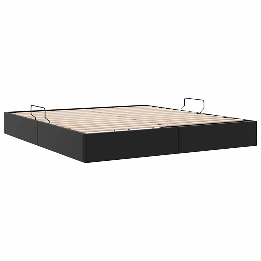 vidaXL Storage Bed with Storage Black 193 x 203 cm Faux leather