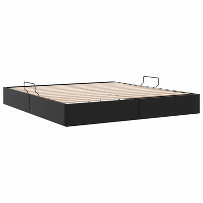 vidaXL Storage Bed with Storage Black 193 x 203 cm Faux leather