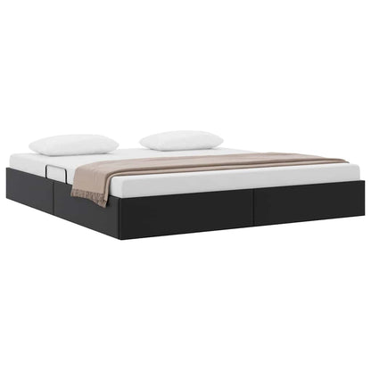 vidaXL Storage Bed with Storage Black 193 x 203 cm Faux leather