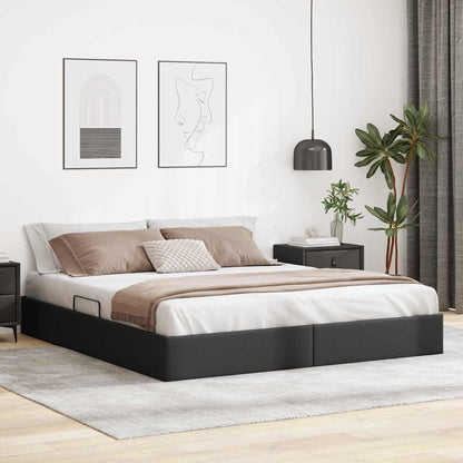 vidaXL Storage Bed with Storage Black 183 x 213 cm Faux leather