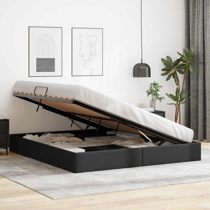 vidaXL Storage Bed with Storage Black 183 x 213 cm Faux leather