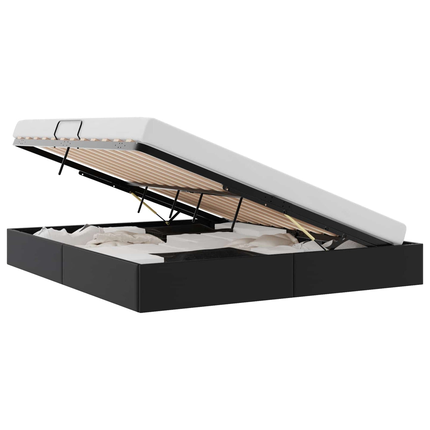 vidaXL Storage Bed with Storage Black 183 x 213 cm Faux leather