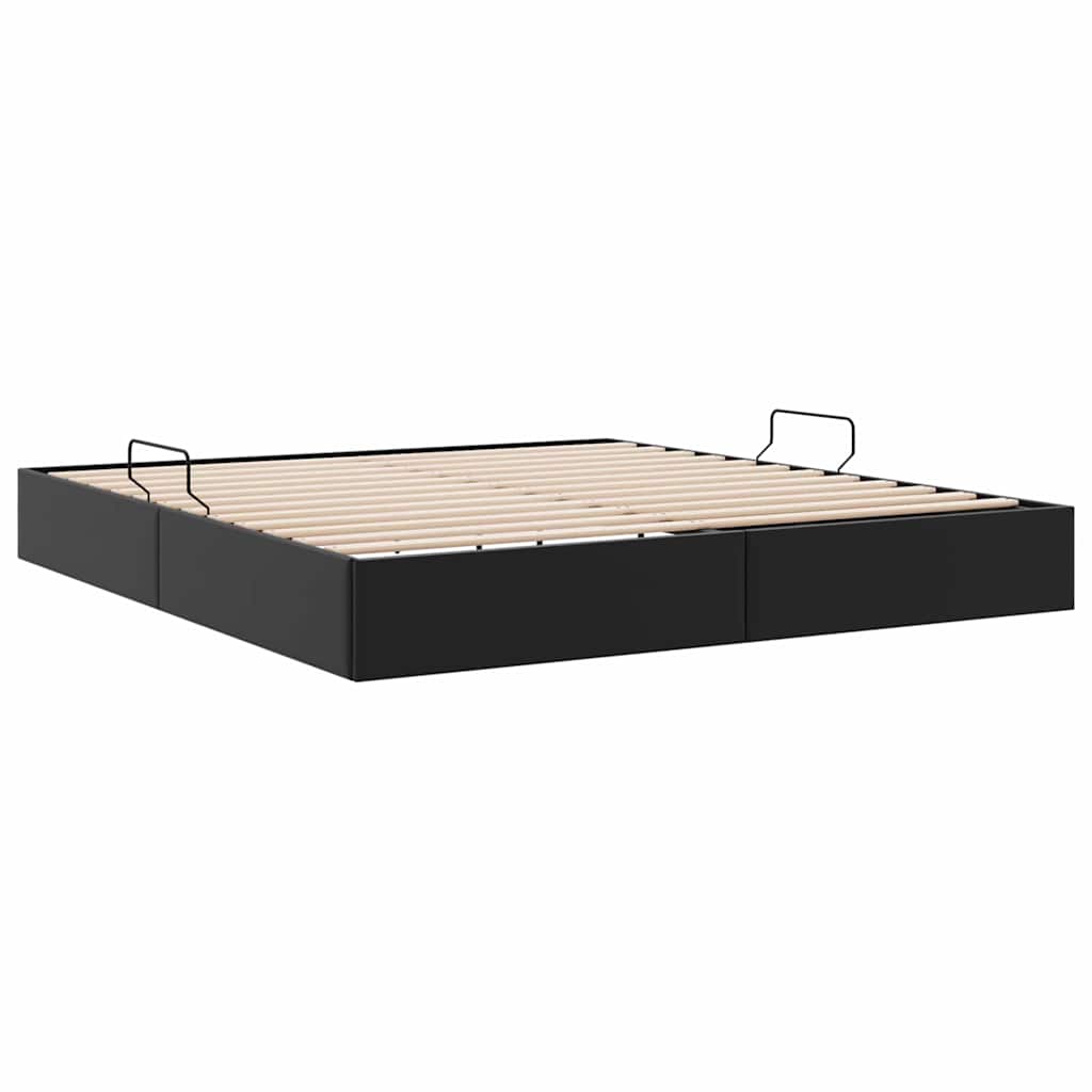 vidaXL Storage Bed with Storage Black 183 x 213 cm Faux leather