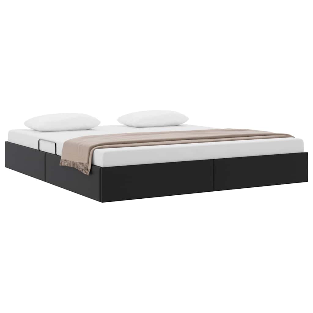 vidaXL Storage Bed with Storage Black 183 x 213 cm Faux leather