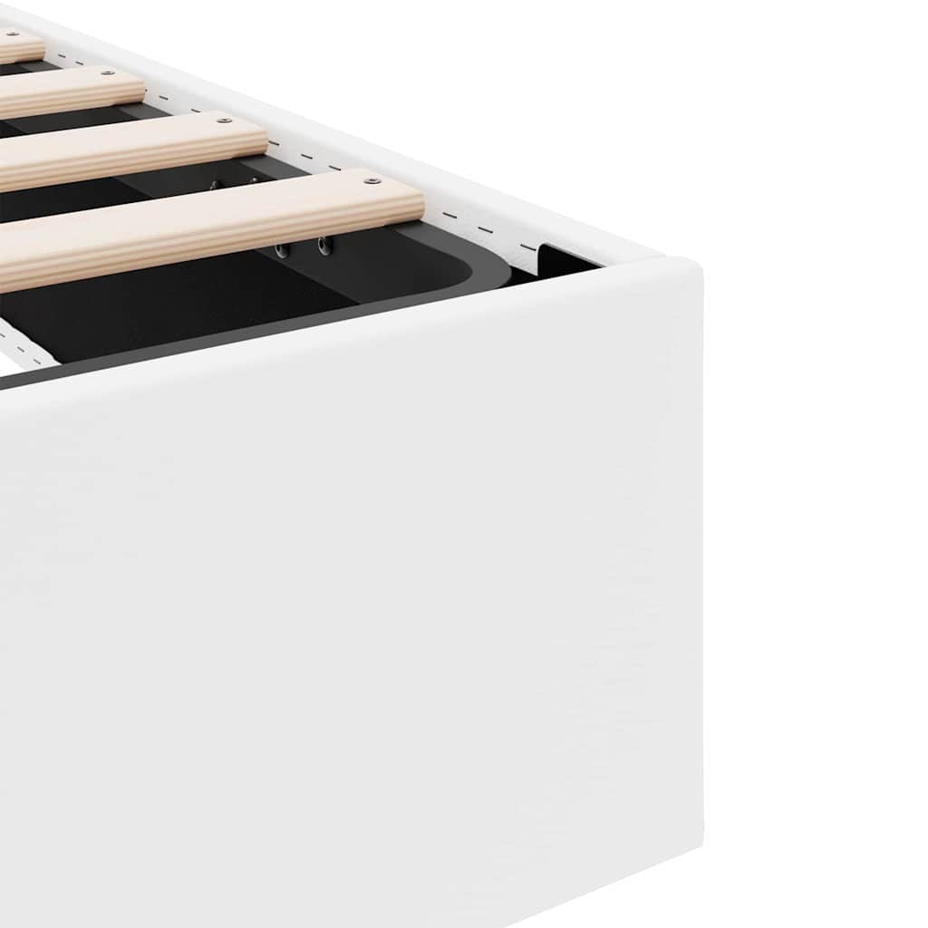vidaXL Storage Bed with Mattress Pure White 183 x 213 cm Faux leather
