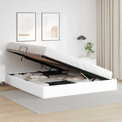vidaXL Storage Bed with Mattress Pure White 183 x 213 cm Faux leather