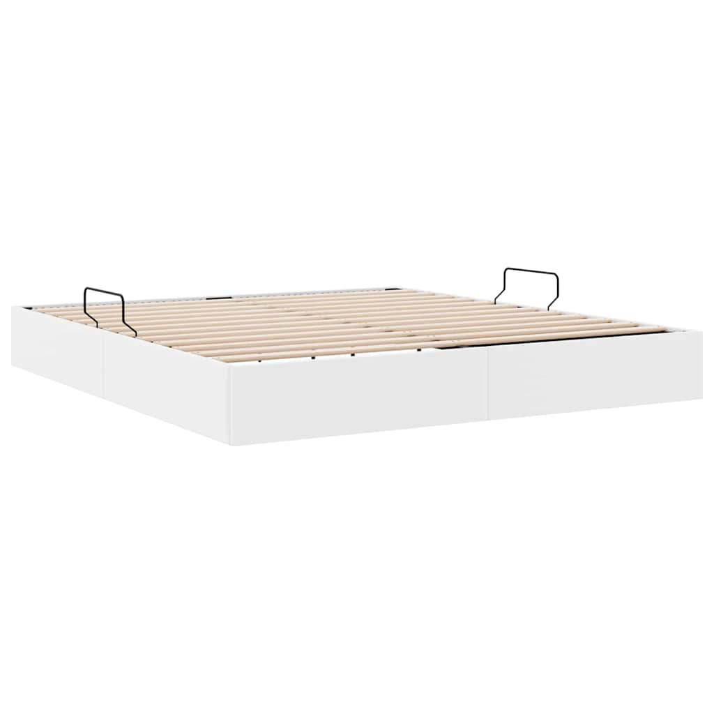 vidaXL Storage Bed with Mattress Pure White 183 x 213 cm Faux leather