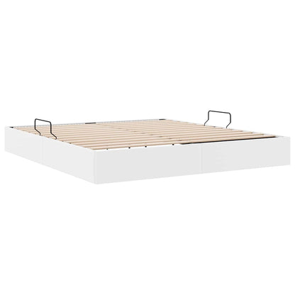 vidaXL Storage Bed with Mattress Pure White 183 x 213 cm Faux leather