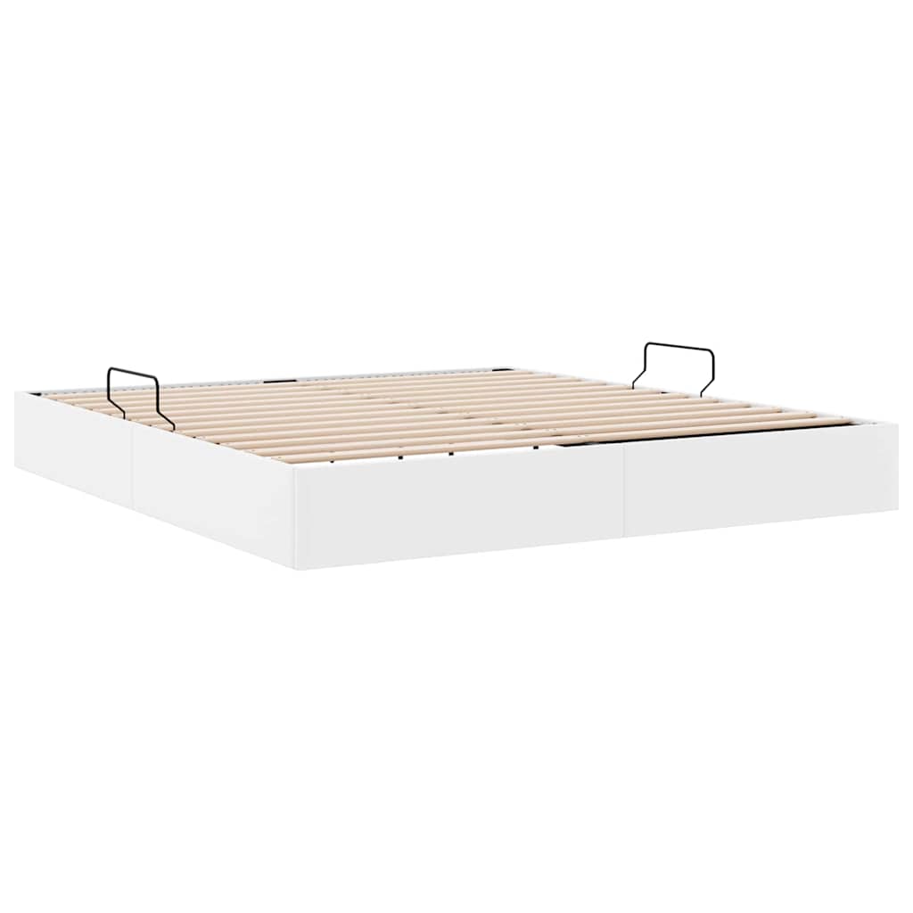vidaXL Storage Bed with Mattress Pure White 183 x 213 cm Faux leather