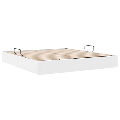 vidaXL Storage Bed with Mattress Pure White 183 x 213 cm Faux leather