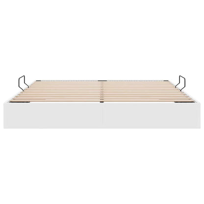 vidaXL Storage Bed with Mattress Pure White 183 x 213 cm Faux leather