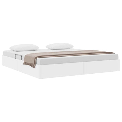 vidaXL Storage Bed with Mattress Pure White 183 x 213 cm Faux leather