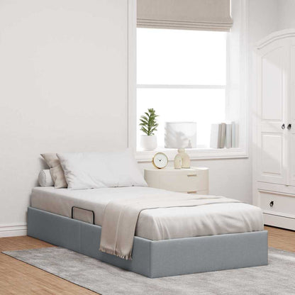 vidaXL Storage Bed with Storage Light Grey 90 x 190 cm Fabric