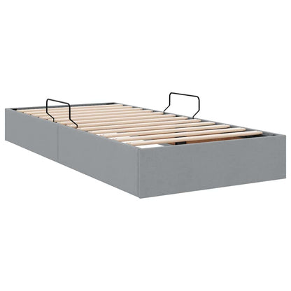 vidaXL Storage Bed with Storage Light Grey 90 x 190 cm Fabric