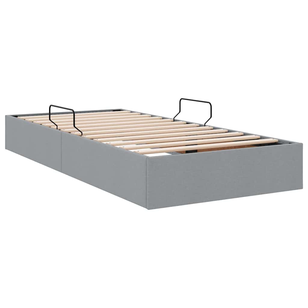 vidaXL Storage Bed with Storage Light Grey 90 x 190 cm Fabric