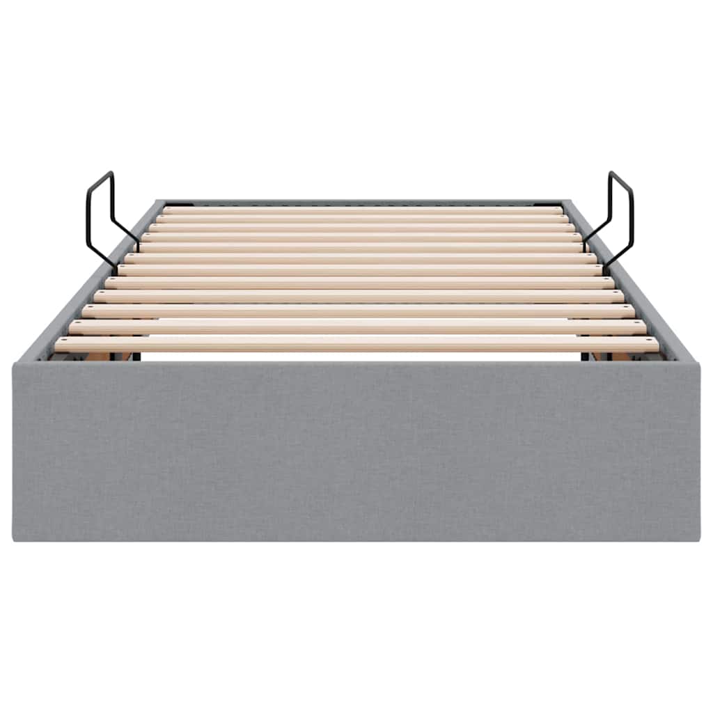 vidaXL Storage Bed with Storage Light Grey 90 x 190 cm Fabric