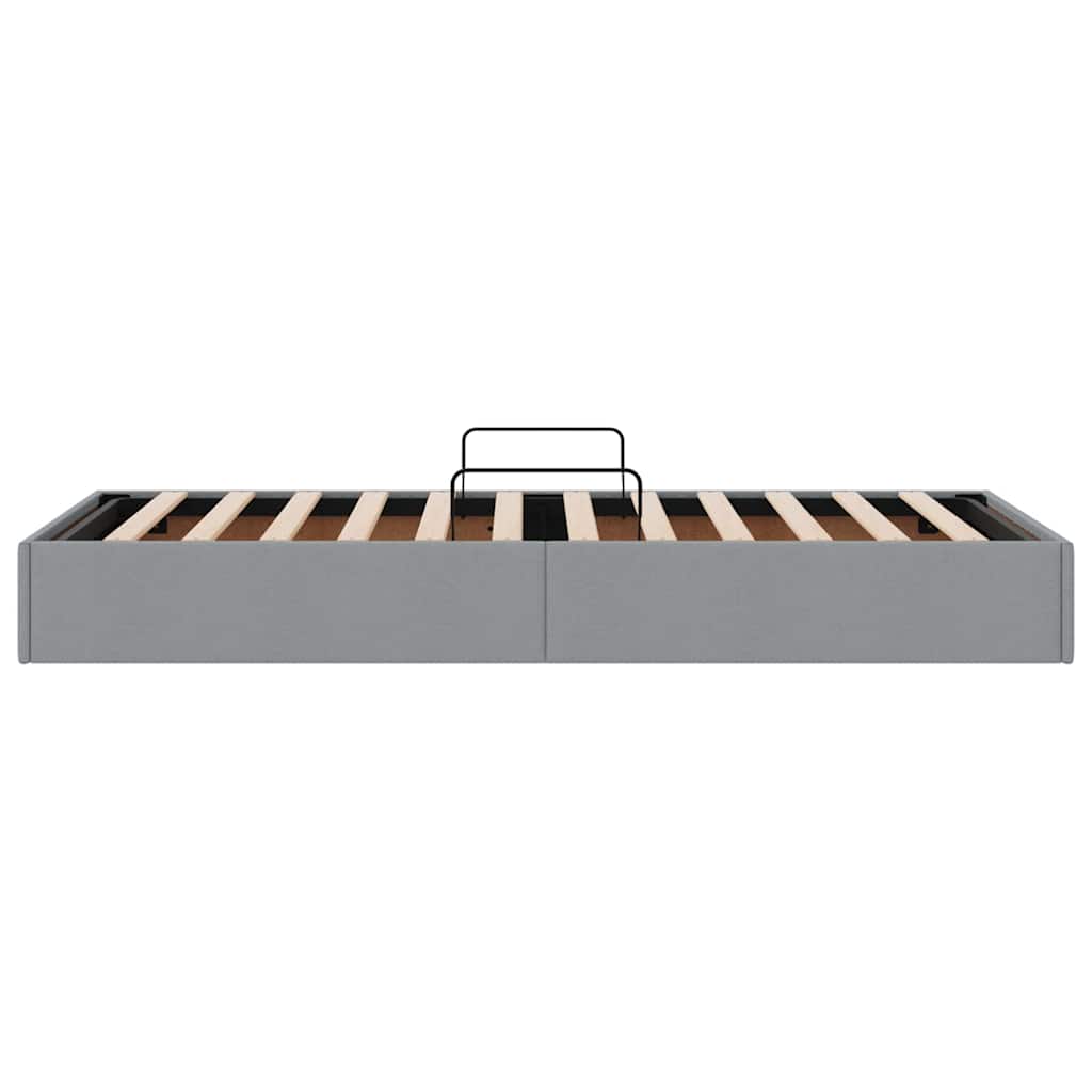 vidaXL Storage Bed with Storage Light Grey 90 x 190 cm Fabric