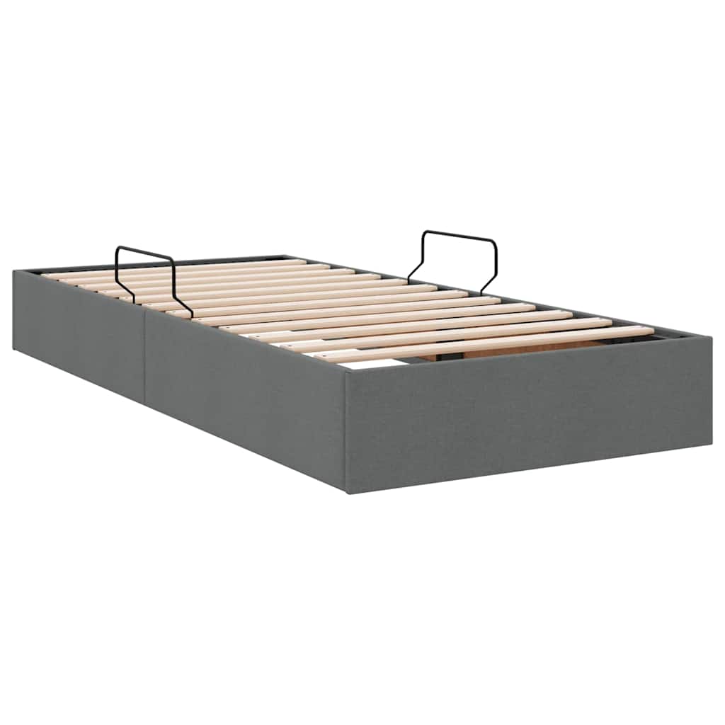 vidaXL Storage Bed with Storage Dark Grey 90 x 190 cm Fabric