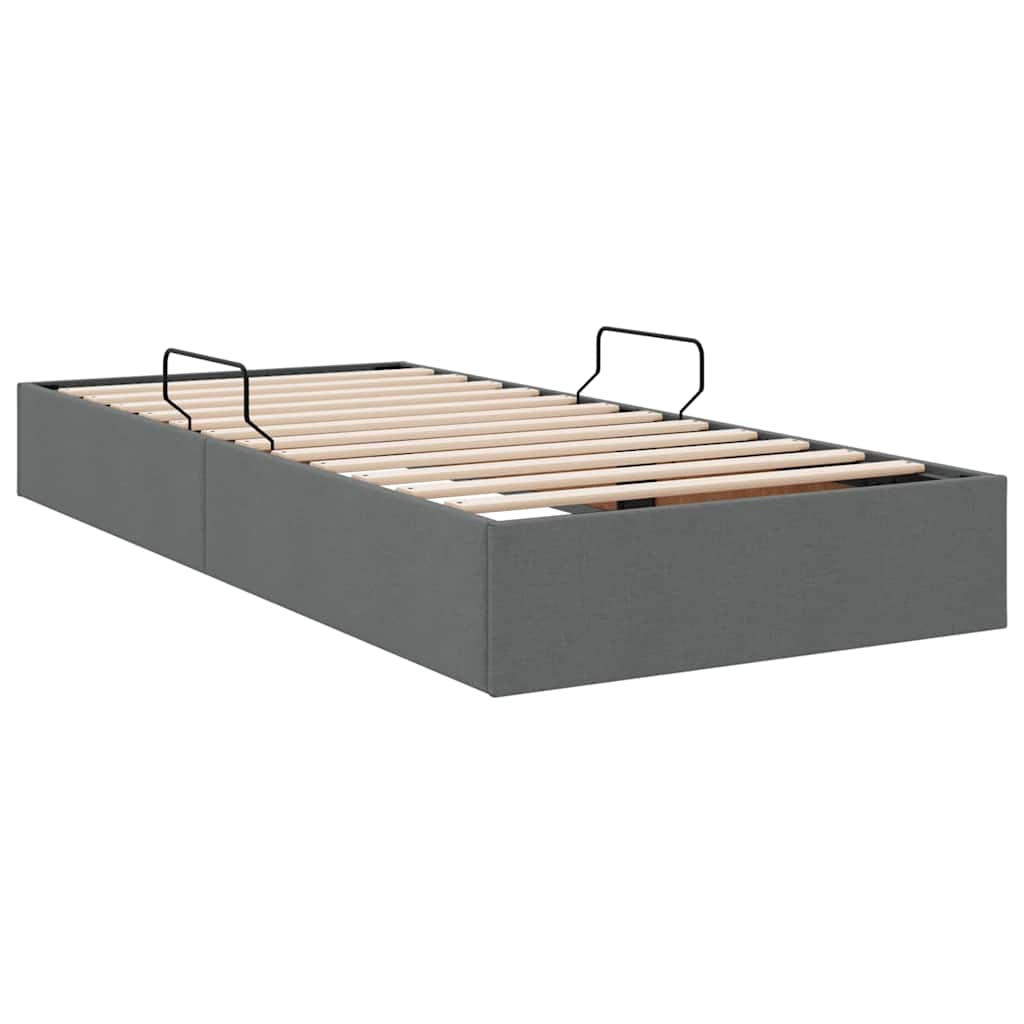 vidaXL Storage Bed with Storage Dark Grey 90 x 190 cm Fabric