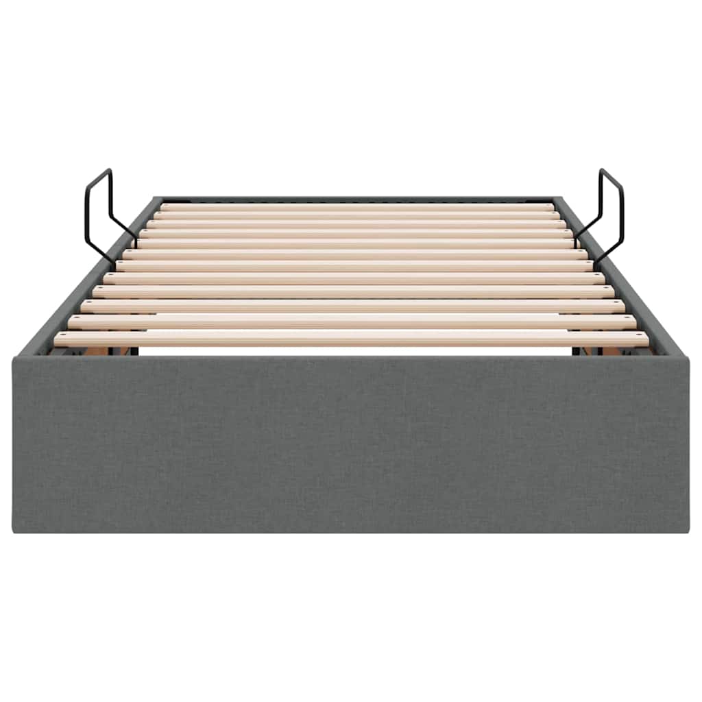 vidaXL Storage Bed with Storage Dark Grey 90 x 190 cm Fabric