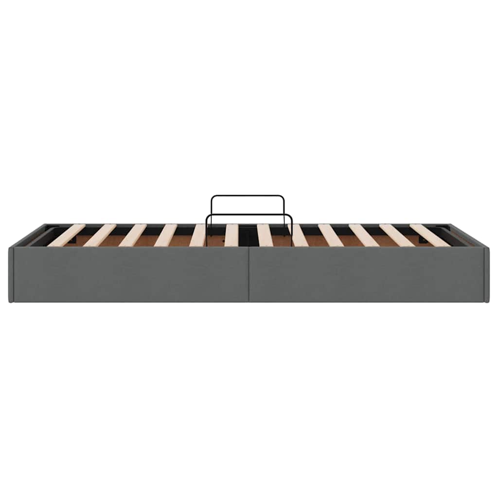 vidaXL Storage Bed with Storage Dark Grey 90 x 190 cm Fabric