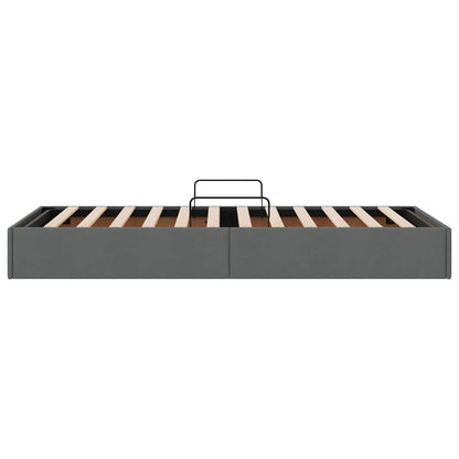 vidaXL Storage Bed with Storage Dark Grey 90 x 190 cm Fabric