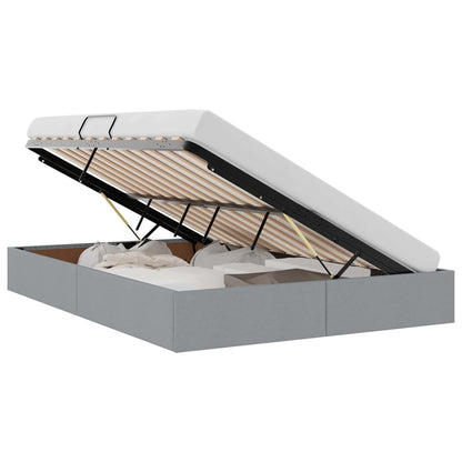 vidaXL Storage Bed with Storage Light Grey 135 x 190 cm Fabric