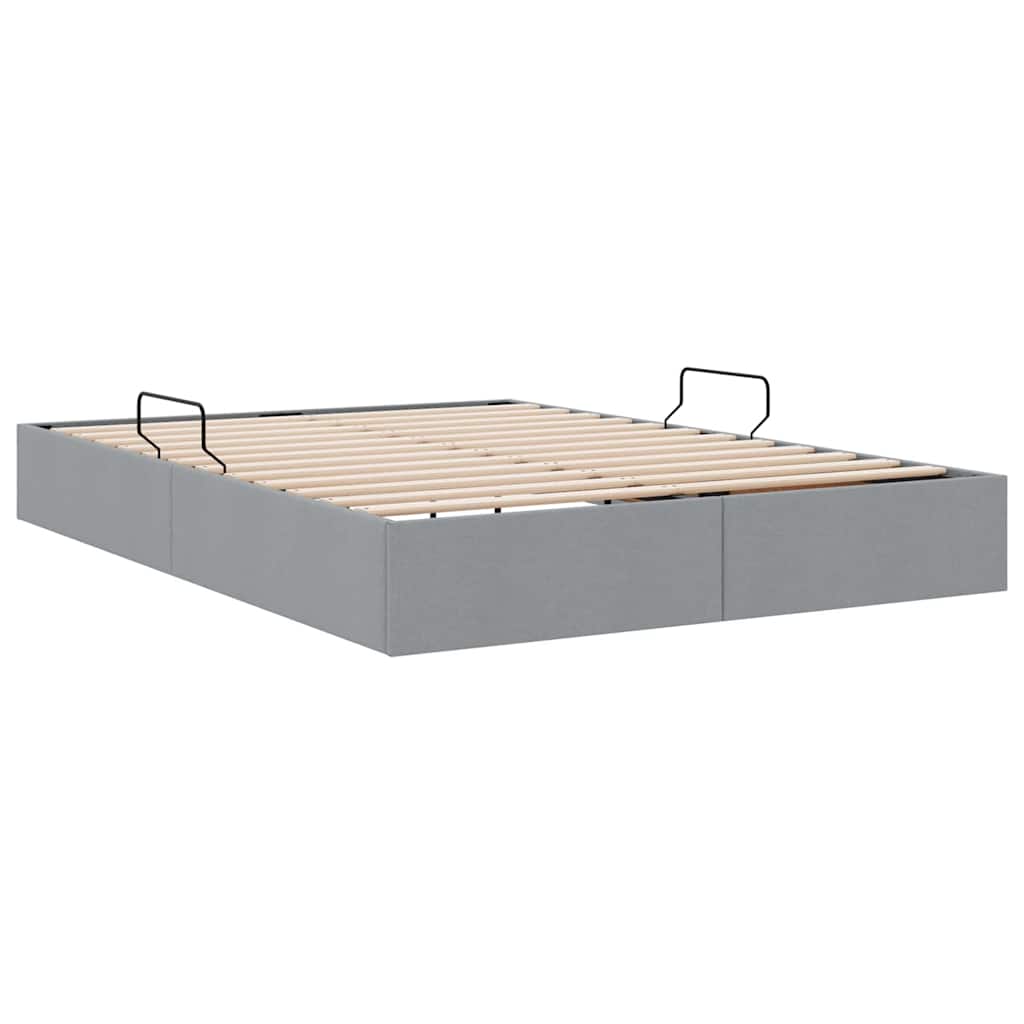 vidaXL Storage Bed with Storage Light Grey 135 x 190 cm Fabric