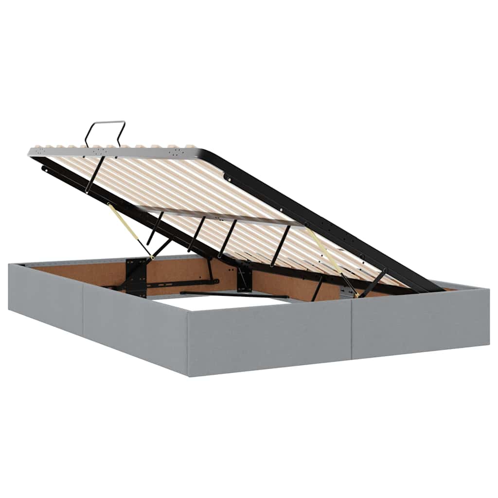 vidaXL Storage Bed with Storage Light Grey 135 x 190 cm Fabric