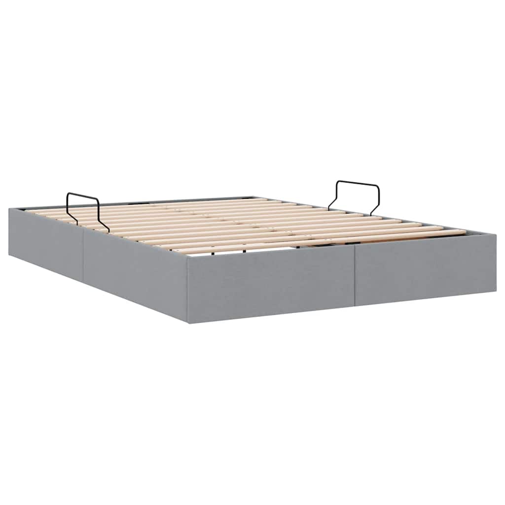 vidaXL Storage Bed with Storage Light Grey 135 x 190 cm Fabric