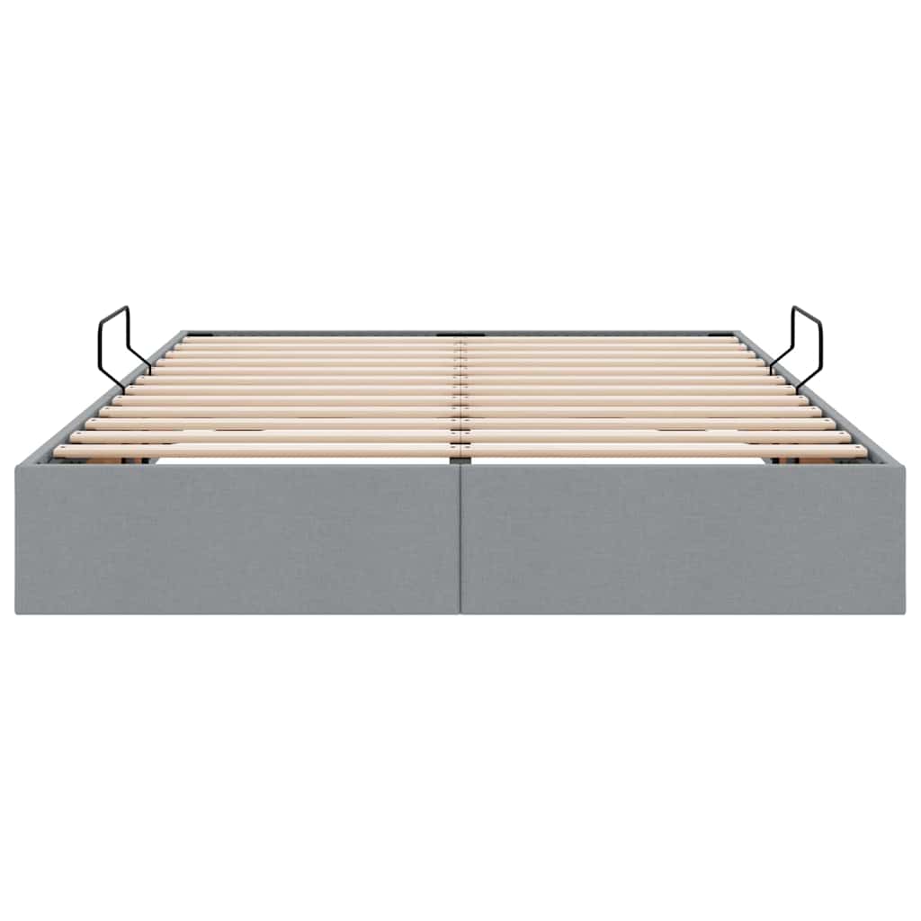 vidaXL Storage Bed with Storage Light Grey 135 x 190 cm Fabric