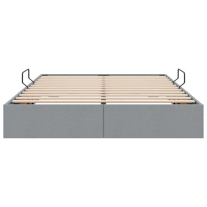 vidaXL Storage Bed with Storage Light Grey 135 x 190 cm Fabric