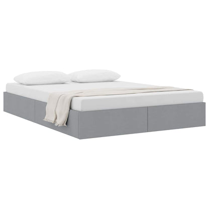 vidaXL Storage Bed with Storage Light Grey 135 x 190 cm Fabric