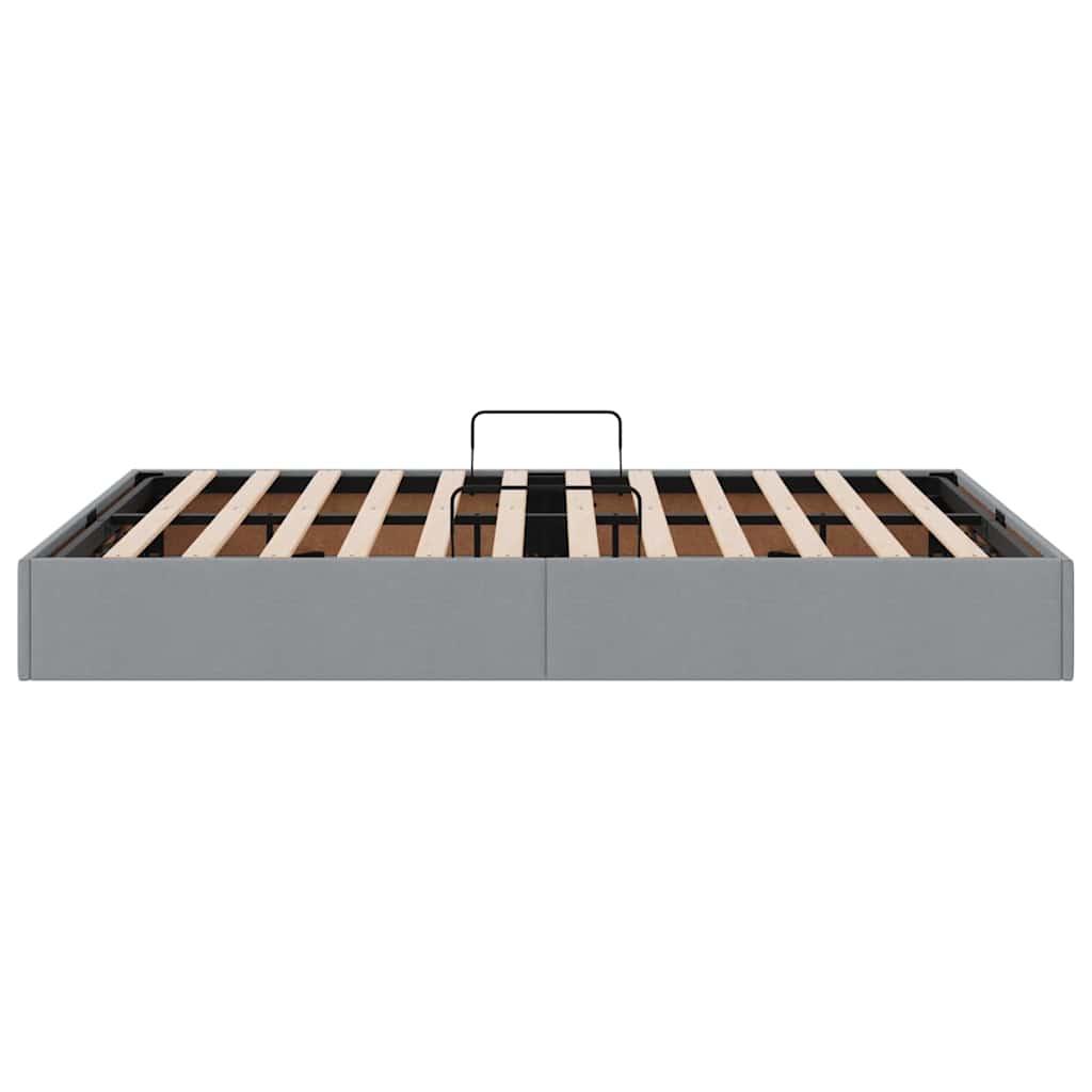 vidaXL Storage Bed with Storage Light Grey 135 x 190 cm Fabric