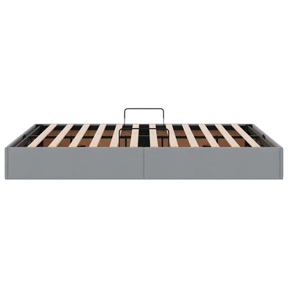 vidaXL Storage Bed with Storage Light Grey 135 x 190 cm Fabric
